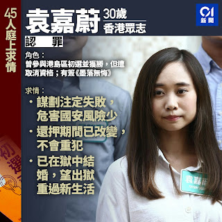 获刑4年3个月的“香港47人案”之袁嘉蔚的案情及简历-1984bbs
