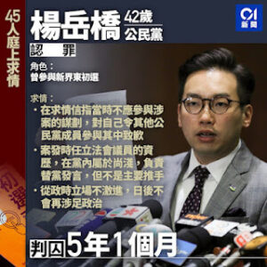 获刑5年1个月的“香港47人案”之杨岳桥的案情及简历-1984bbs