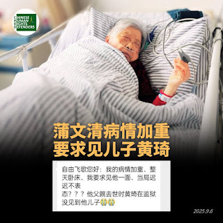 图片[2]-获刑12年、现年62岁著名人权捍卫者的黄琦的91岁的母亲蒲文清“病情加重、整天卧床” 再次要求会见儿子黄琦-1984bbs